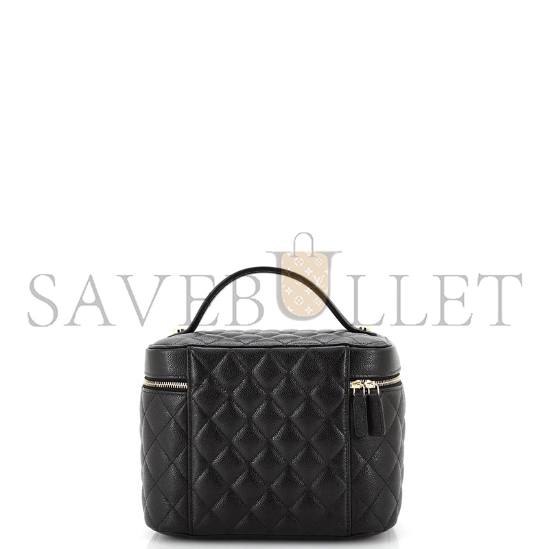 Ch*el classic vanity case quilted caviar medium (22*15*13cm)